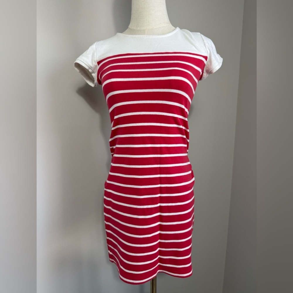 White & red stripped bodycon dress size xs/s